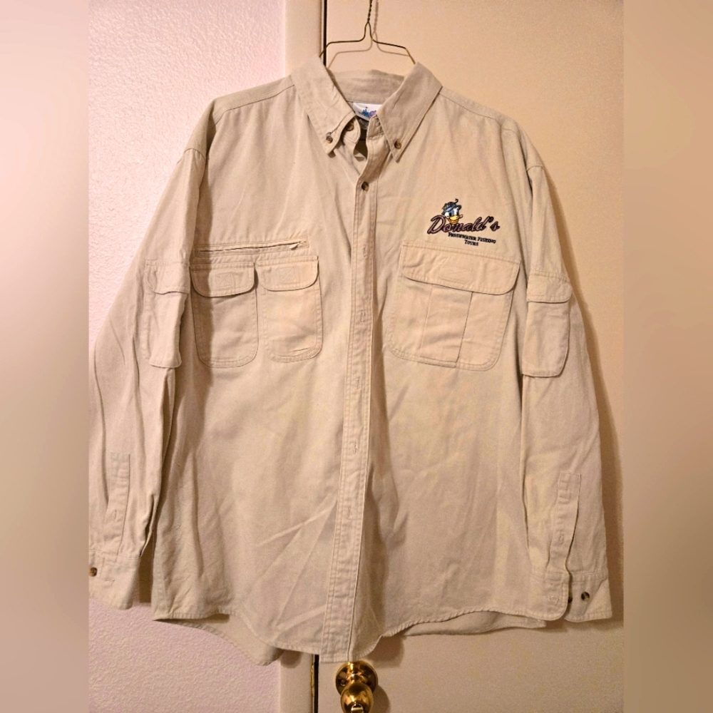 Disney Donald Duck Men's Beige Button-Up Jacket